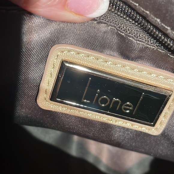 Lionel Designer Crossbody purse with fringe accent in camel color - Picture 3 of 8